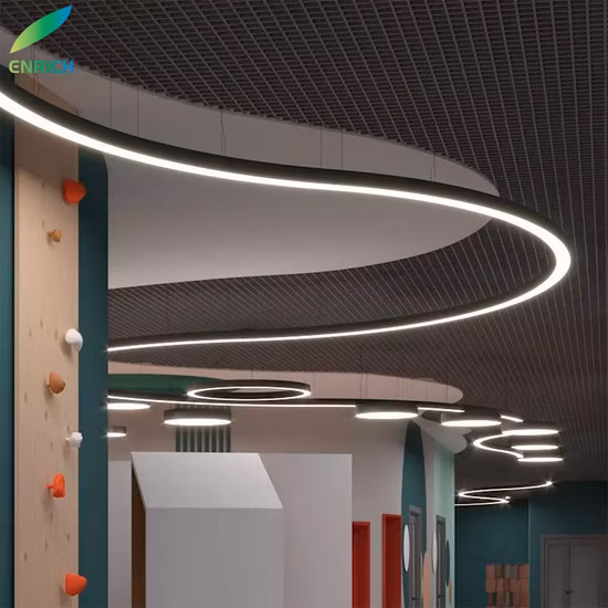 iluminação para cima/para baixo luz pendente linear LED circular para iluminação de escritório